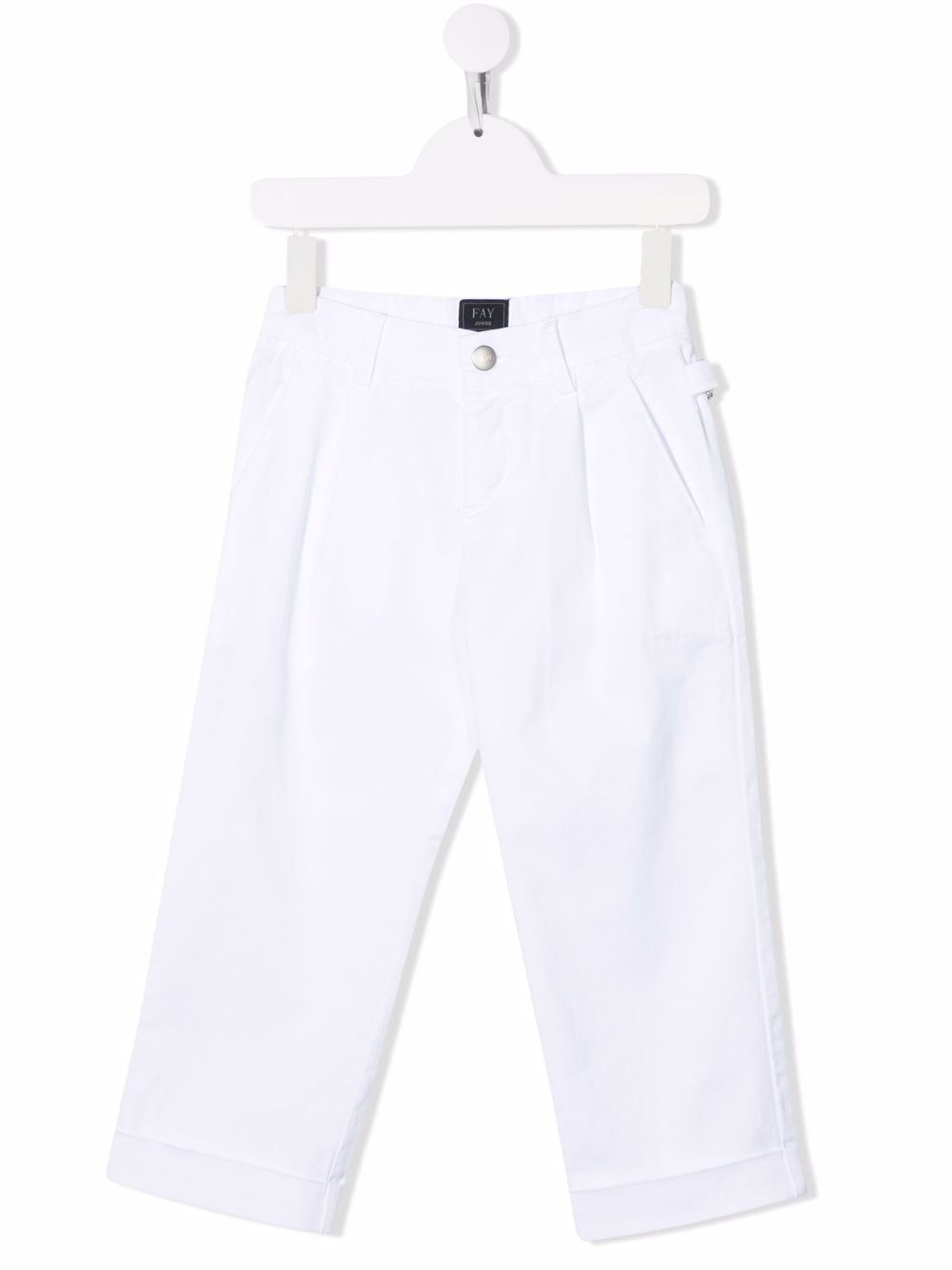Embroidered-logo detail trousers - White