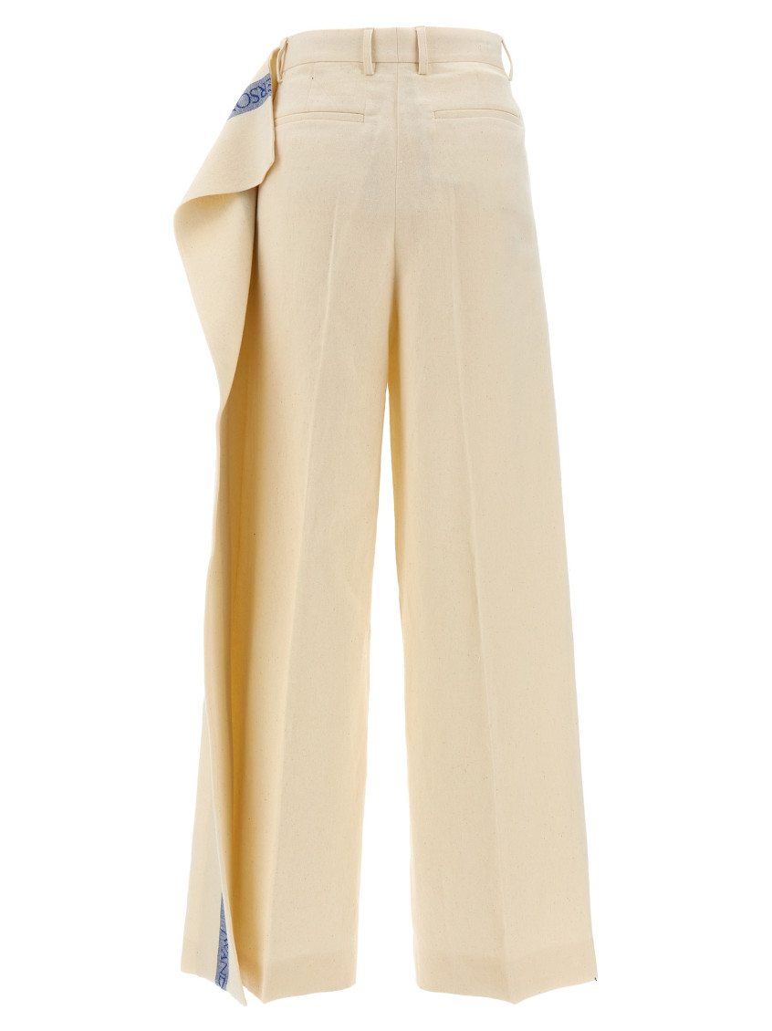 Logo-stripe palazzo pants - Neutrals