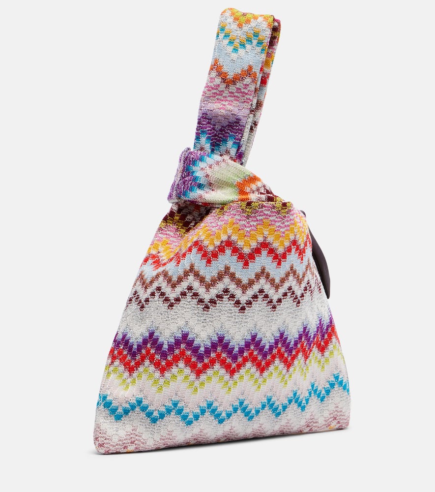 Zigzag Small jacquard top-handle bag