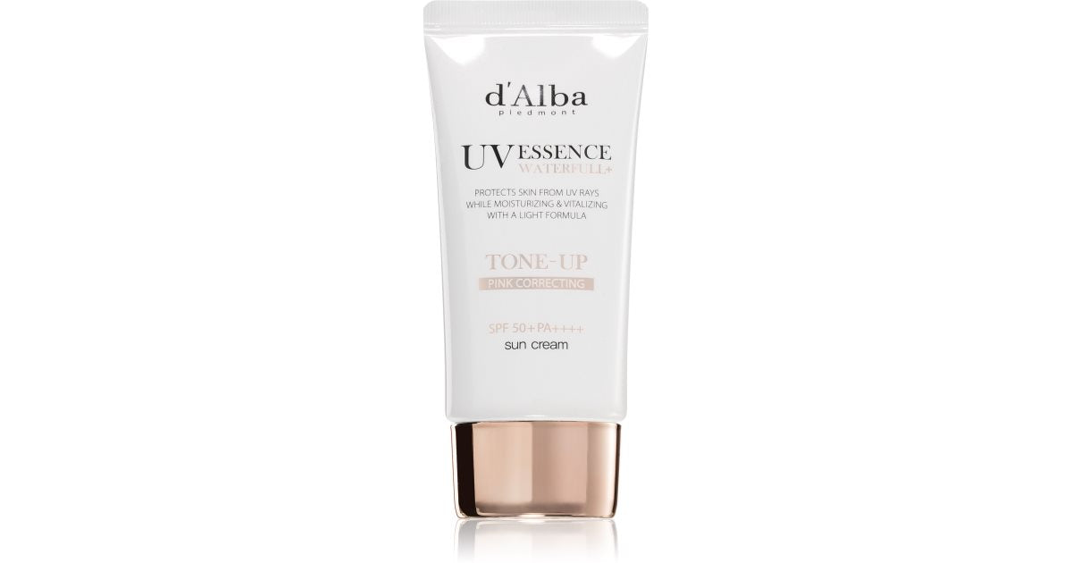 D'Alba Waterfull Pink Correcting Tone-Up Sun Cream crema abbronzante viso illuminante e idratante SPF