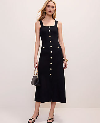 Ann Taylor Ribbed Button Sweater Dress