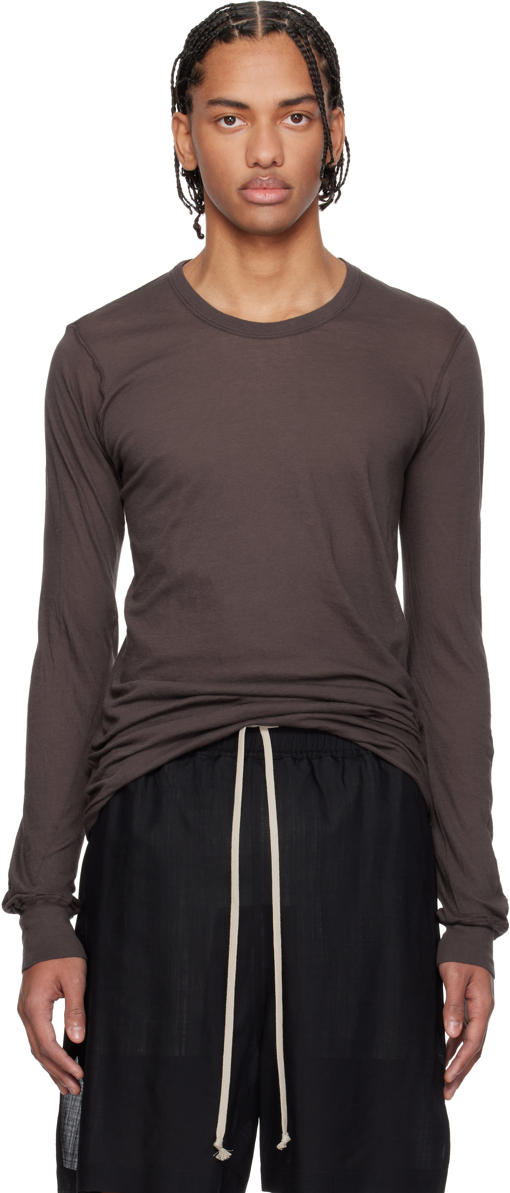 Brown Temple Basic LS T-shirt