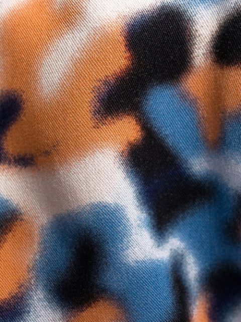Abstract-print drawstring-waist midi dress