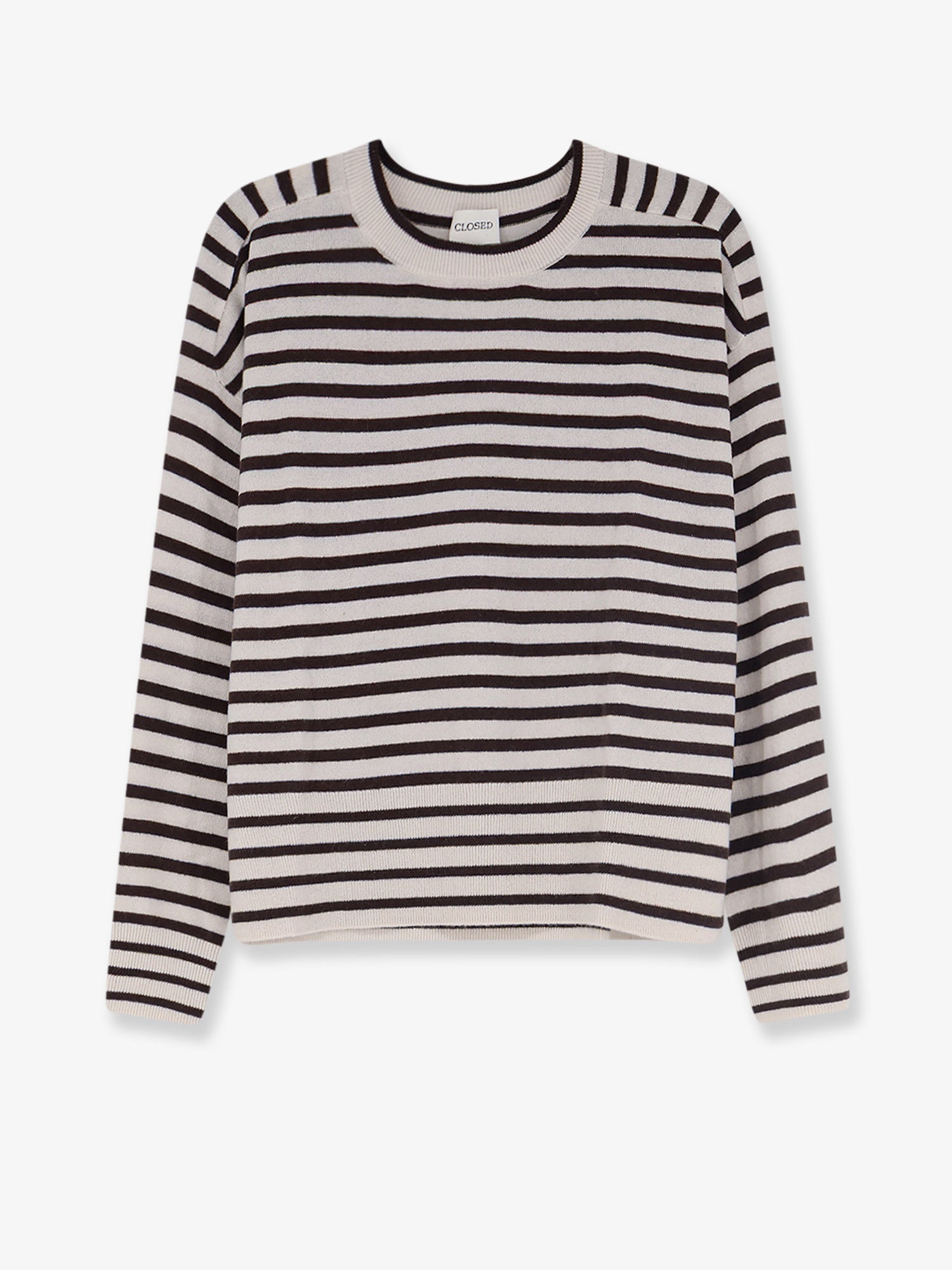 Striped Cashmere Sweater — White