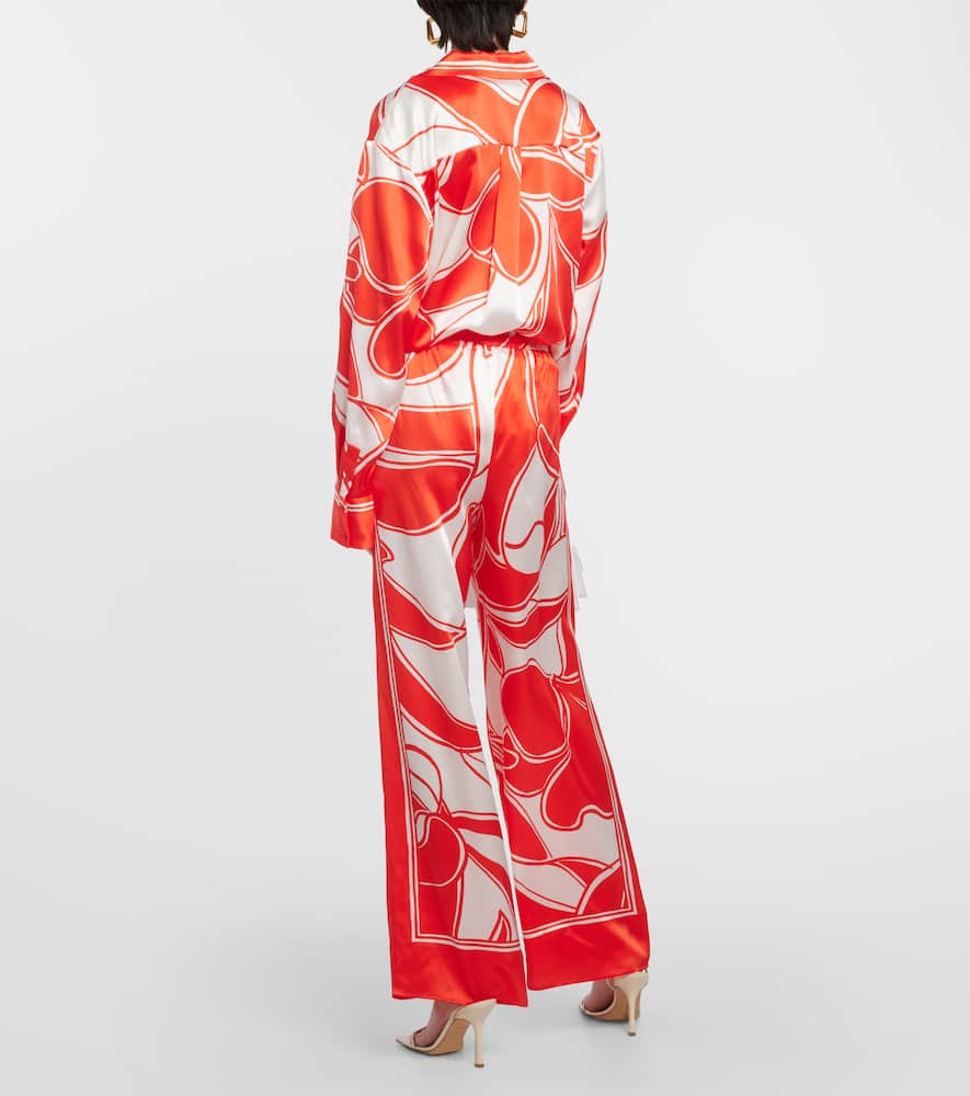 Ramona printed silk wide-leg pants