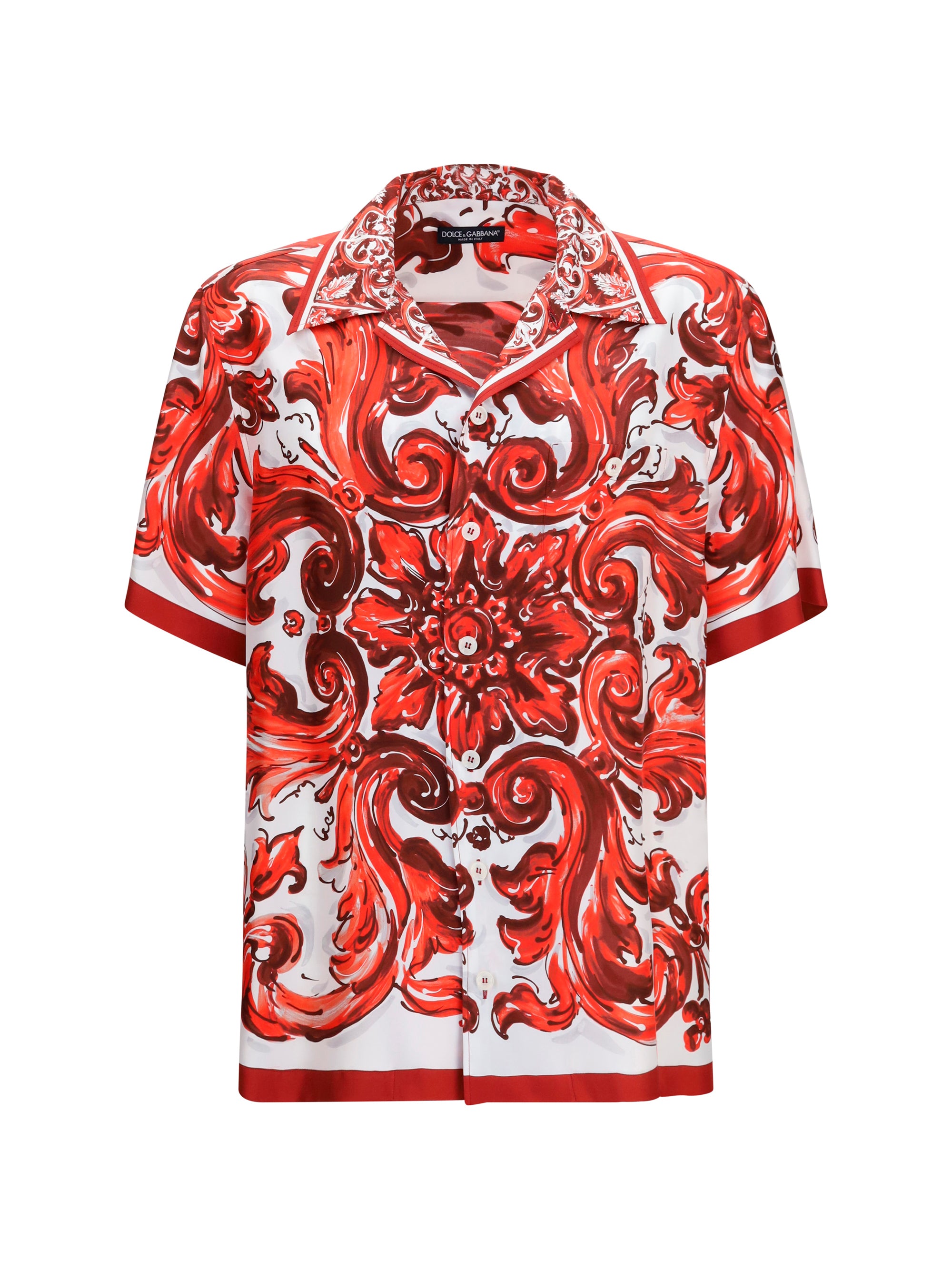 Maiolica Print Shirt — Red
