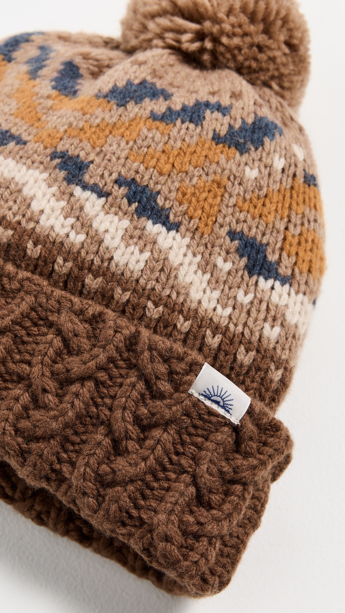 Color Pop Fairisle Beanie Brown One Size