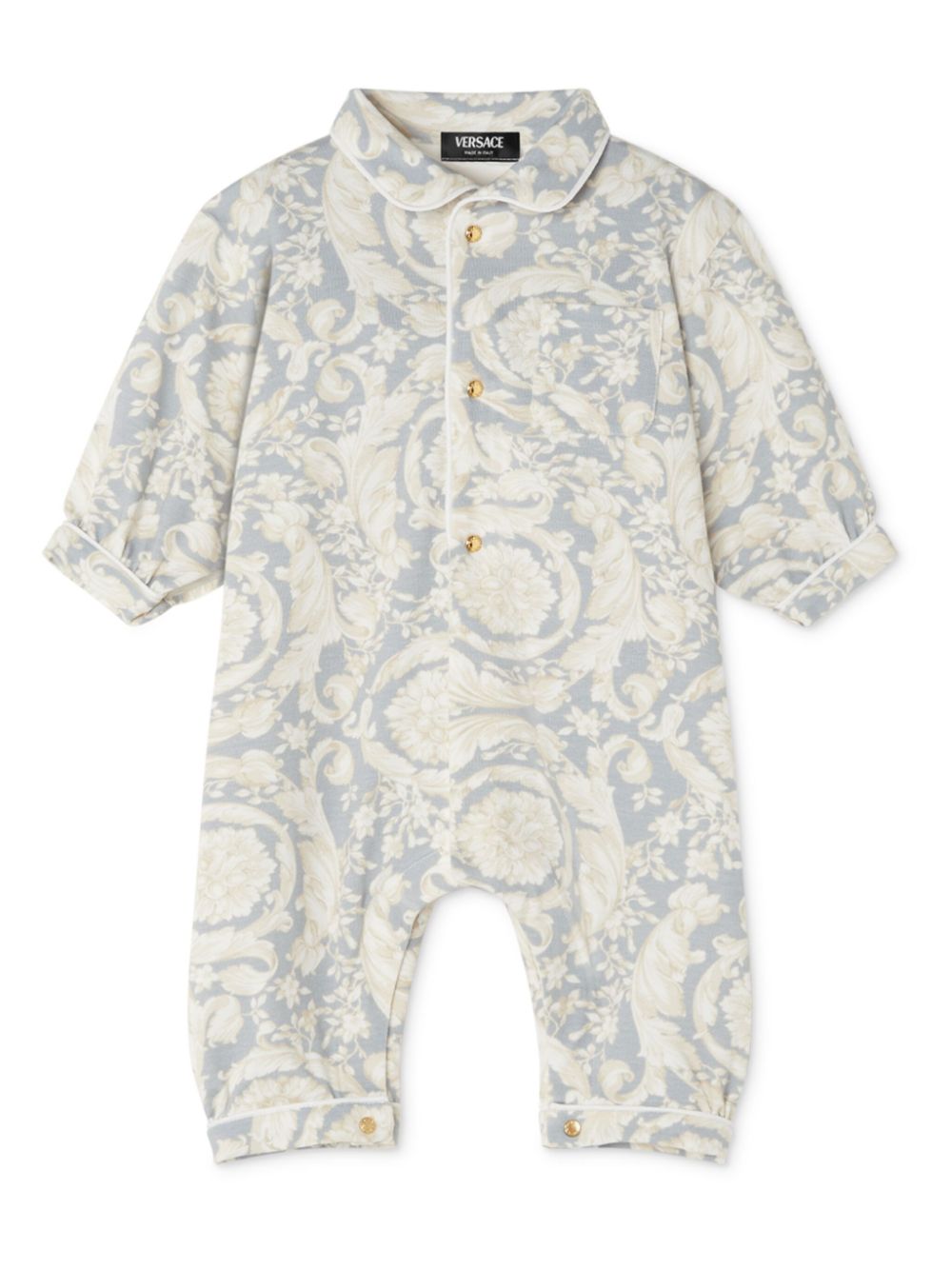 Barocco-print sleepsuit - Grey