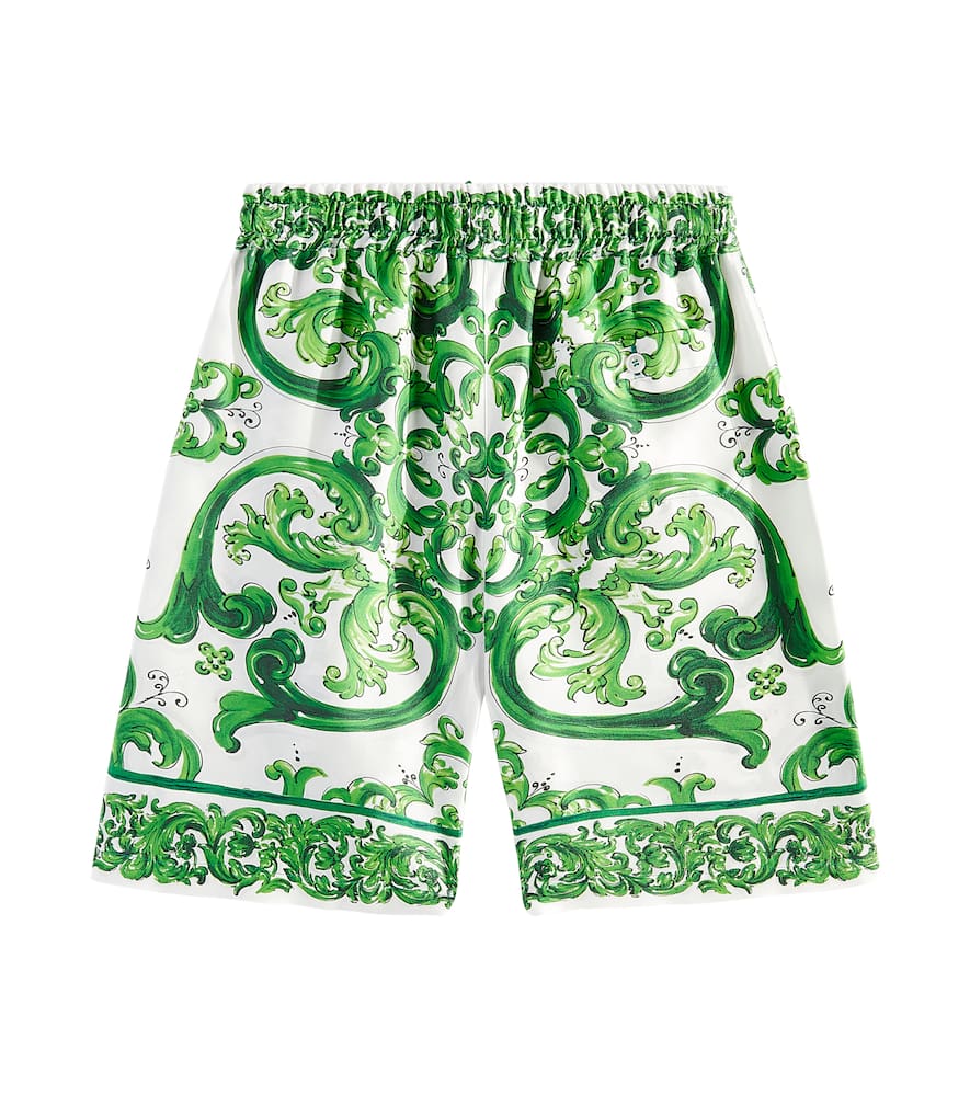 Majolica silk Bermuda shorts
