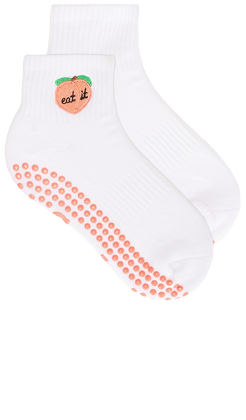 Souls. Peach Grip Socks in White. -  S/M also in