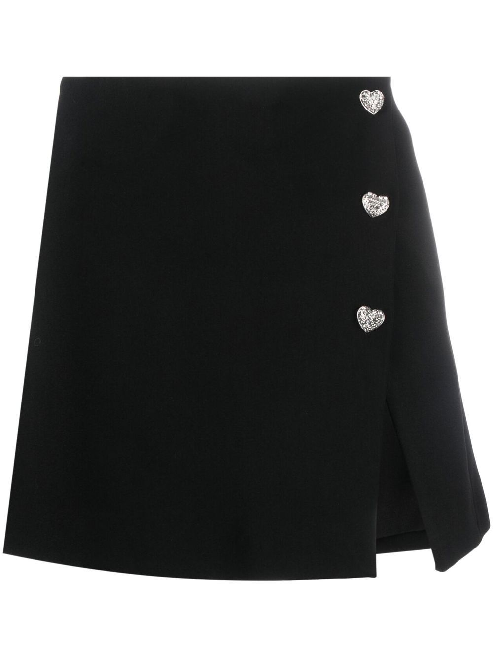Crystal-embellished A-line miniskirt - Black