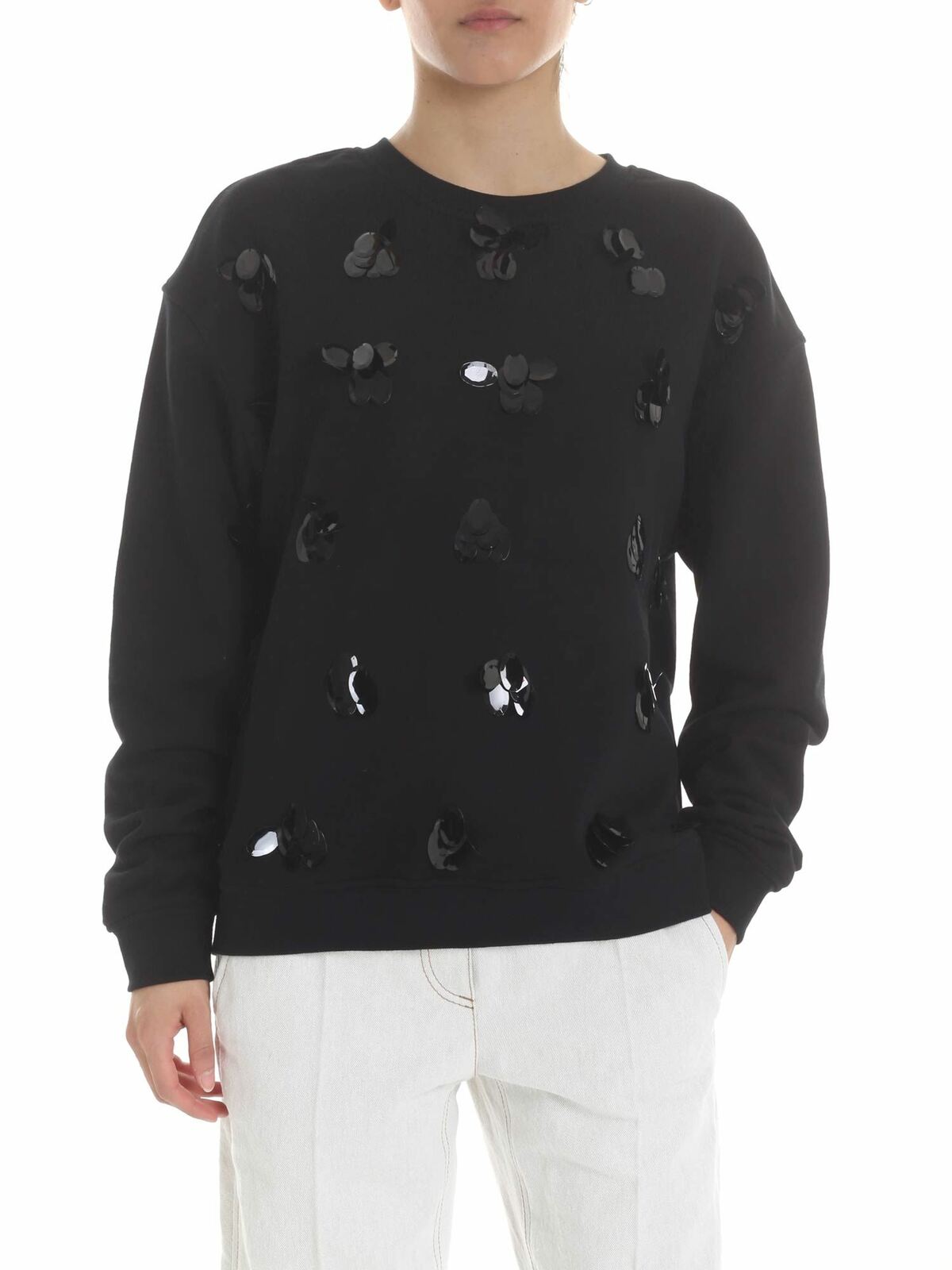 Decorated sweatshirt in black