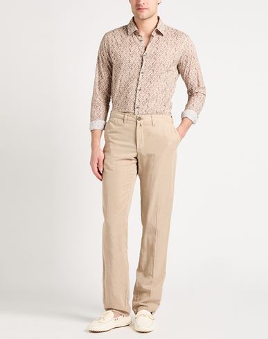 Man Pants Beige Size 28 Cotton, Elastane