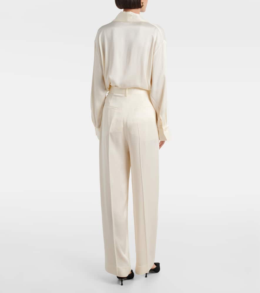 Satin wide-leg pants