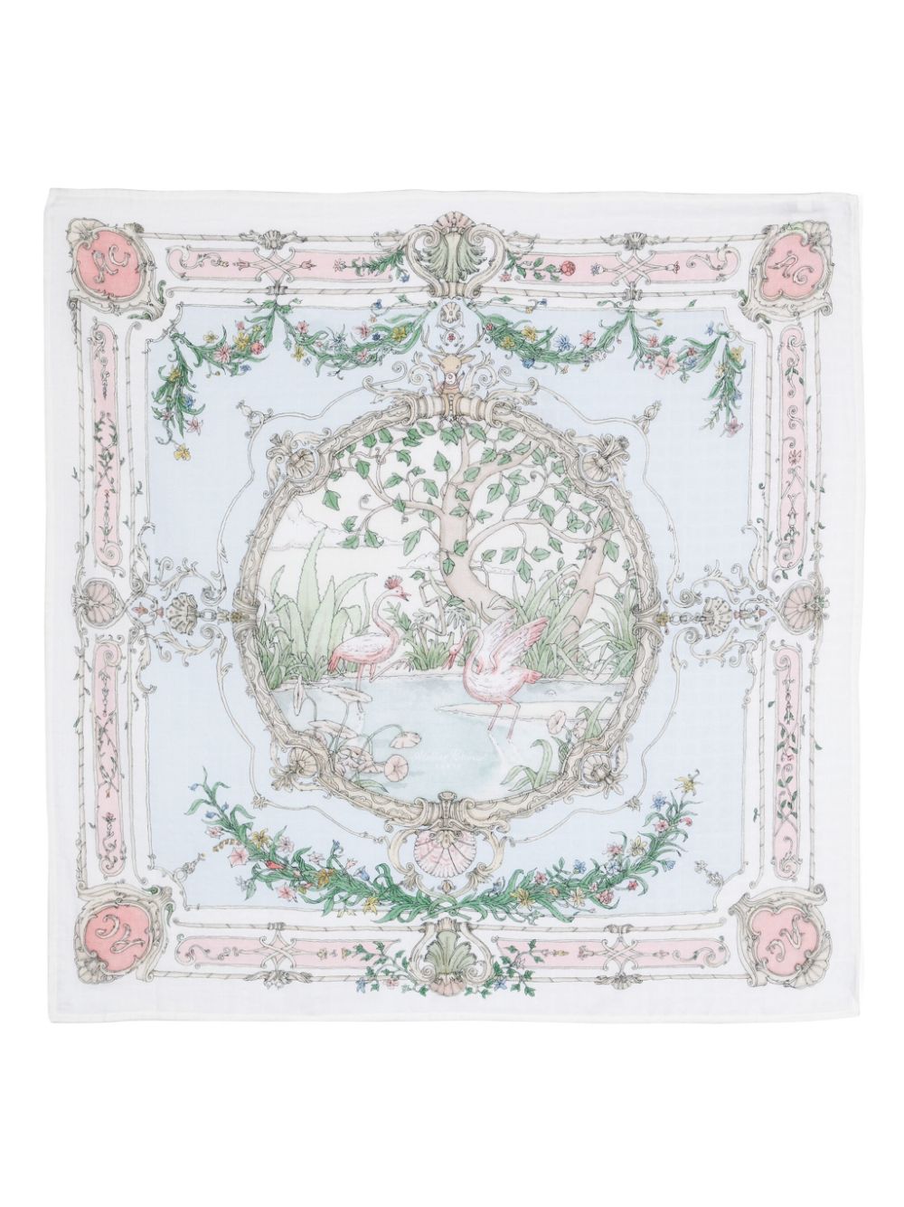 Tapestry organic cotton swaddle - White