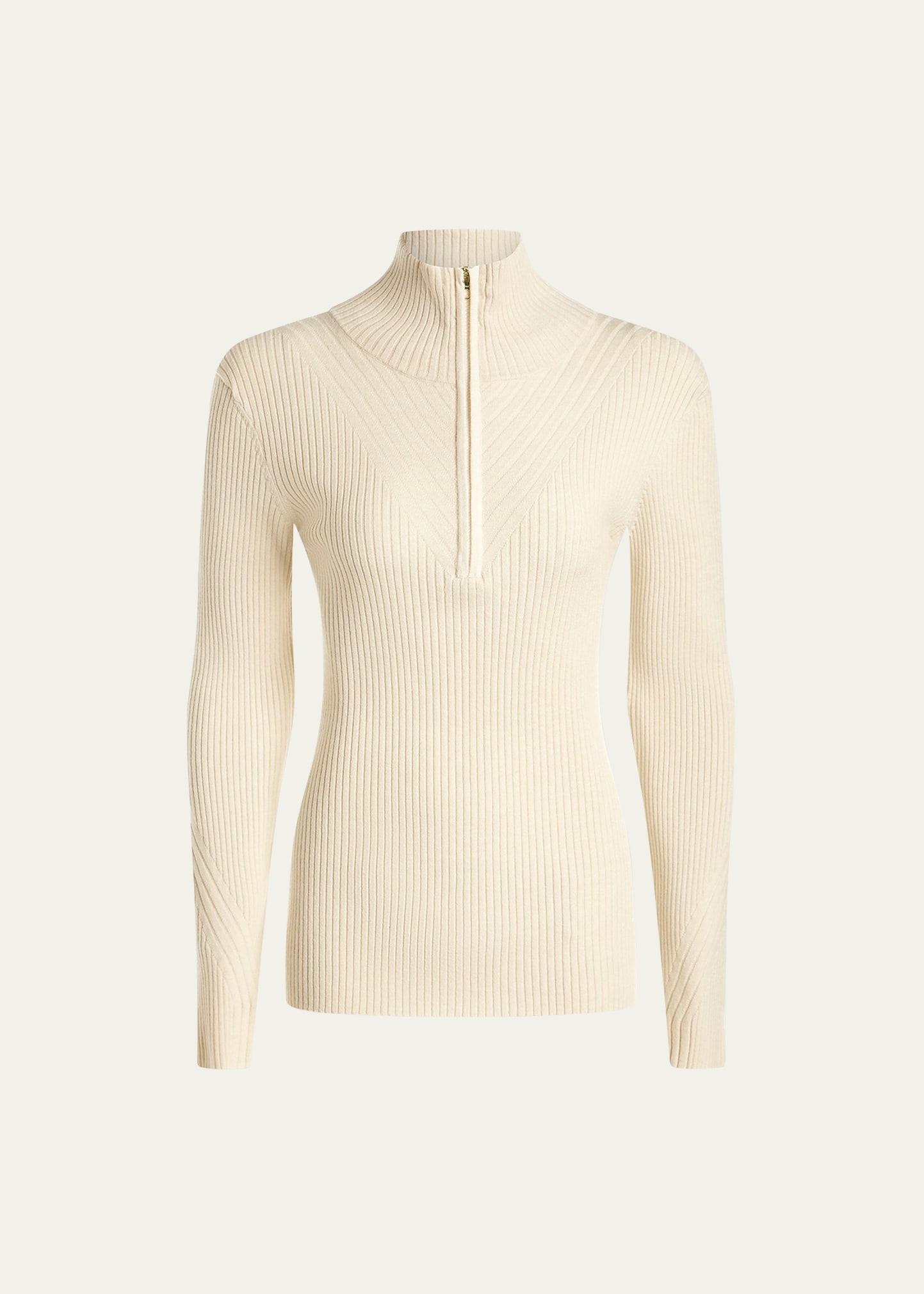Demi Half-Zip Rib-Knit Pullover