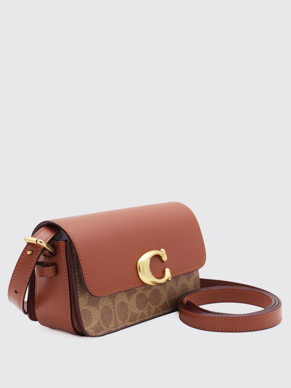 Coach logo-plaque shoulder bag - Brown