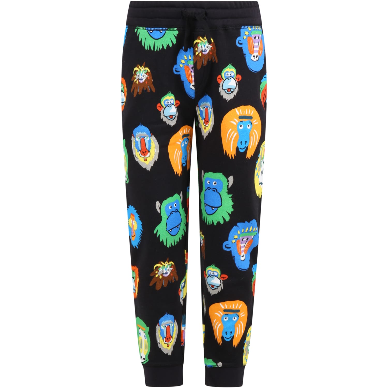 Black Sweatpants For Boy With Colorful Animals