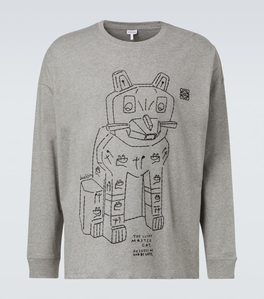 X Louis Wain embroidered cotton jersey T-shirt