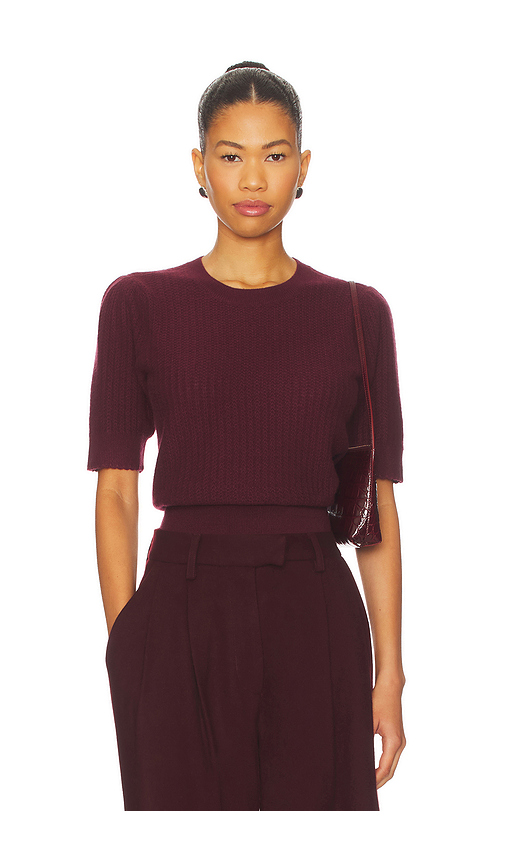 FRAME Ladder Pointelle Sweater in Burgundy. - XS also in L, M
