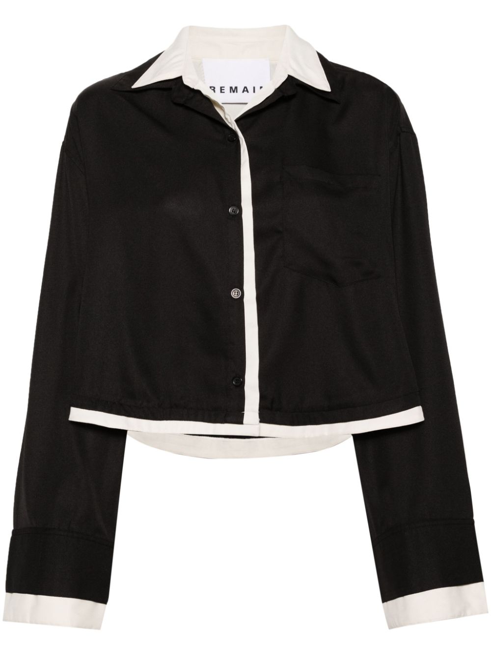 Camp-collar layered shirt - Black