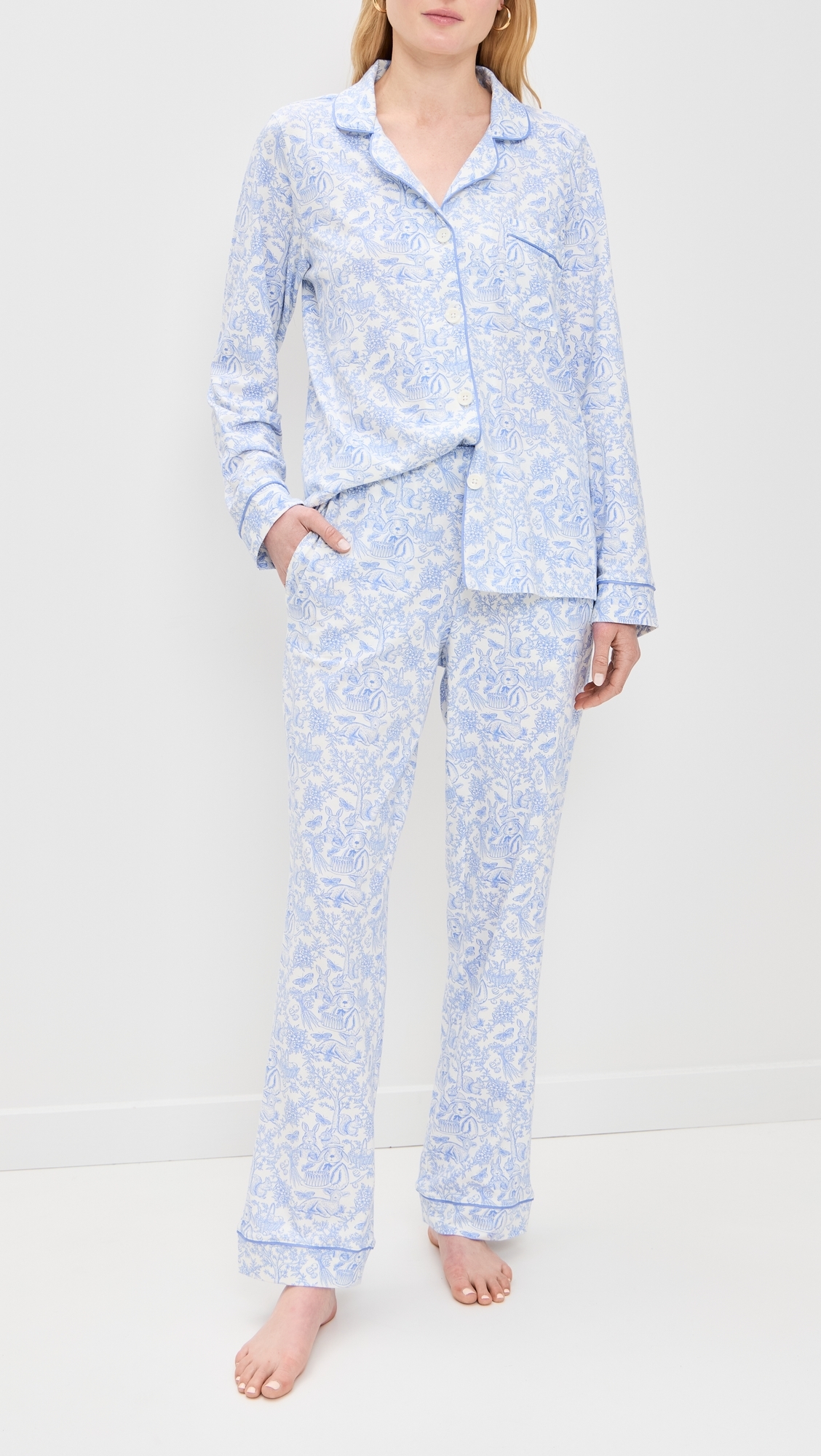 Cotton Knit Long Sleeve PJ Set Fairytale Forest