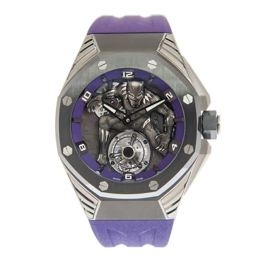 Royal Oak Concept Black Panther Tourbillon Hand Wind Silver Dial Mens Watch 26620IO.OO.D077CA.01