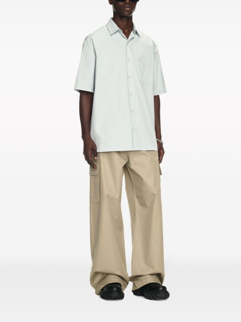 Wide-leg cargo trousers - Neutrals
