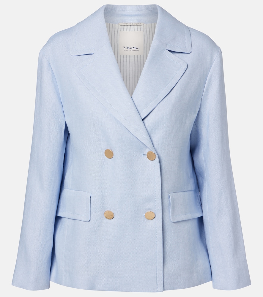 Avenue double-breasted linen blazer