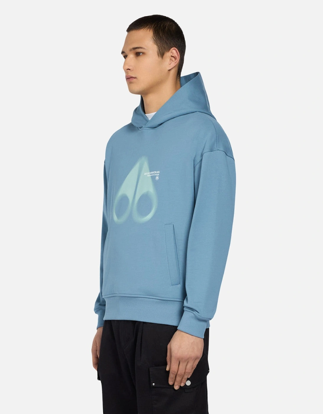 Men's Moose Knuckles Maurice Popover Hoody 1576   Sea - Blue - Size: 40/Regular