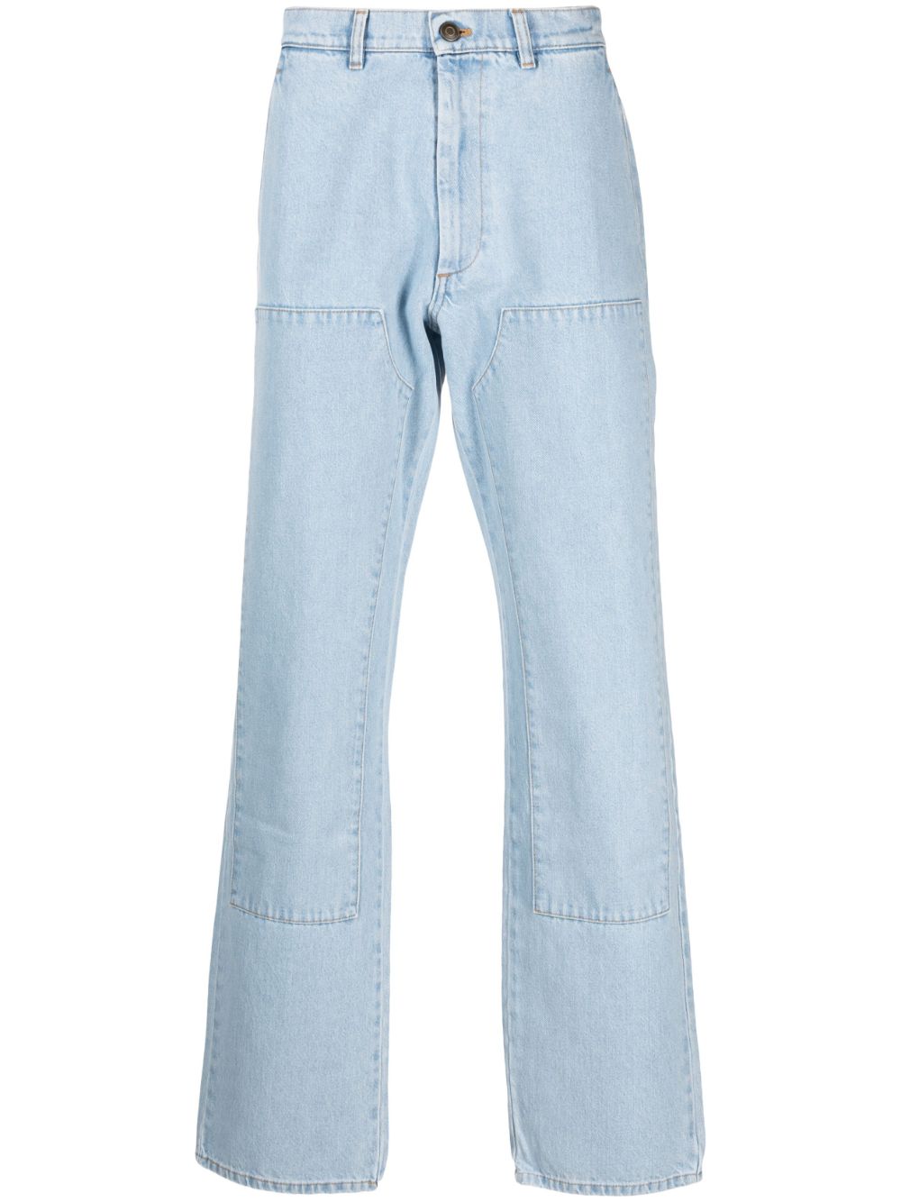 Patch-detail bootcut jeans - Blue