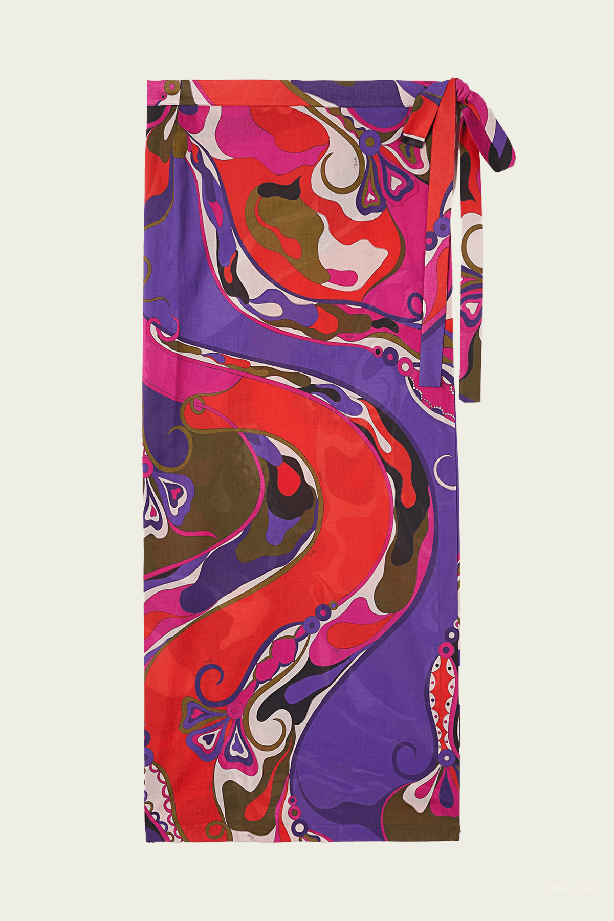 Orchidee-Print Pareo Skirt in Multicolor