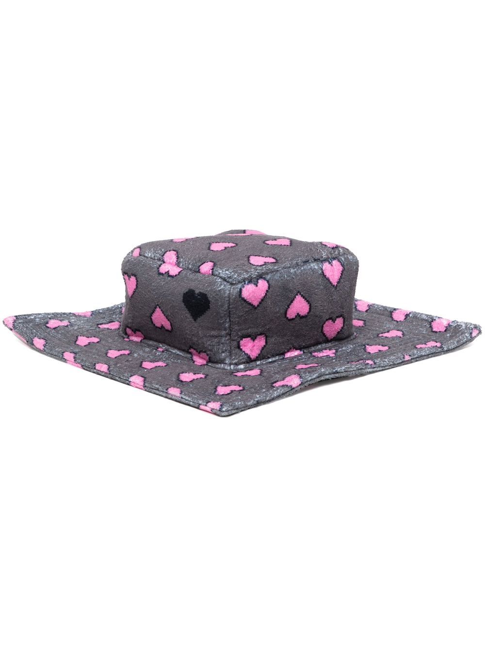 Pixel Heart Box bucket hat - Grey
