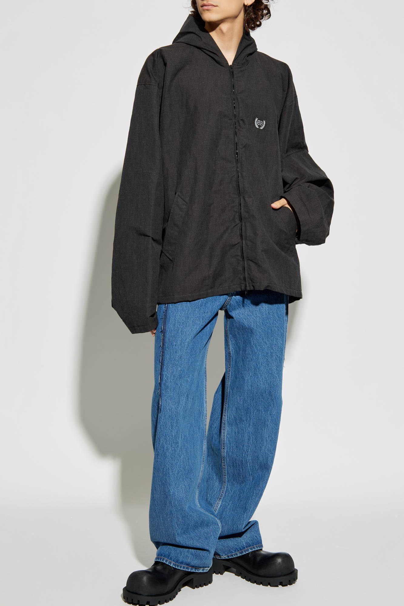 Jeans With Logo, Men's, Navy Blue