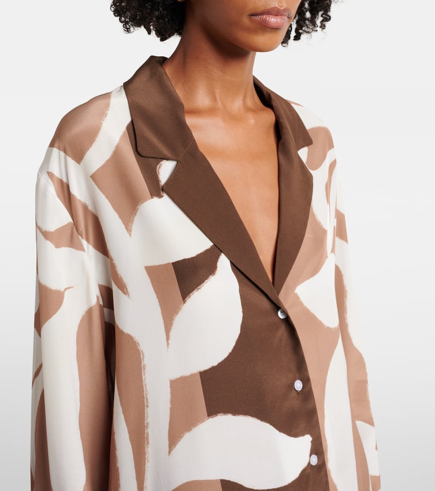 Portia silk satin pajama shirt