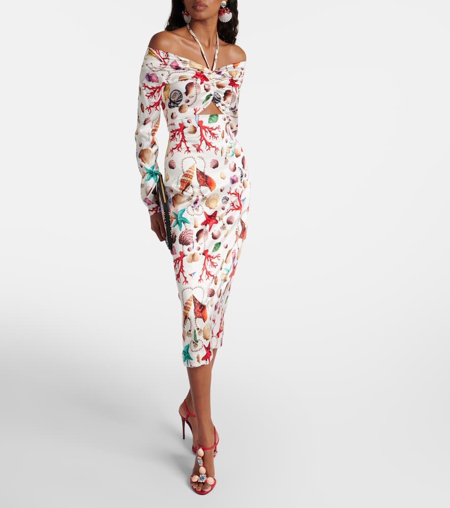 Capri printed silk-blend midi dress