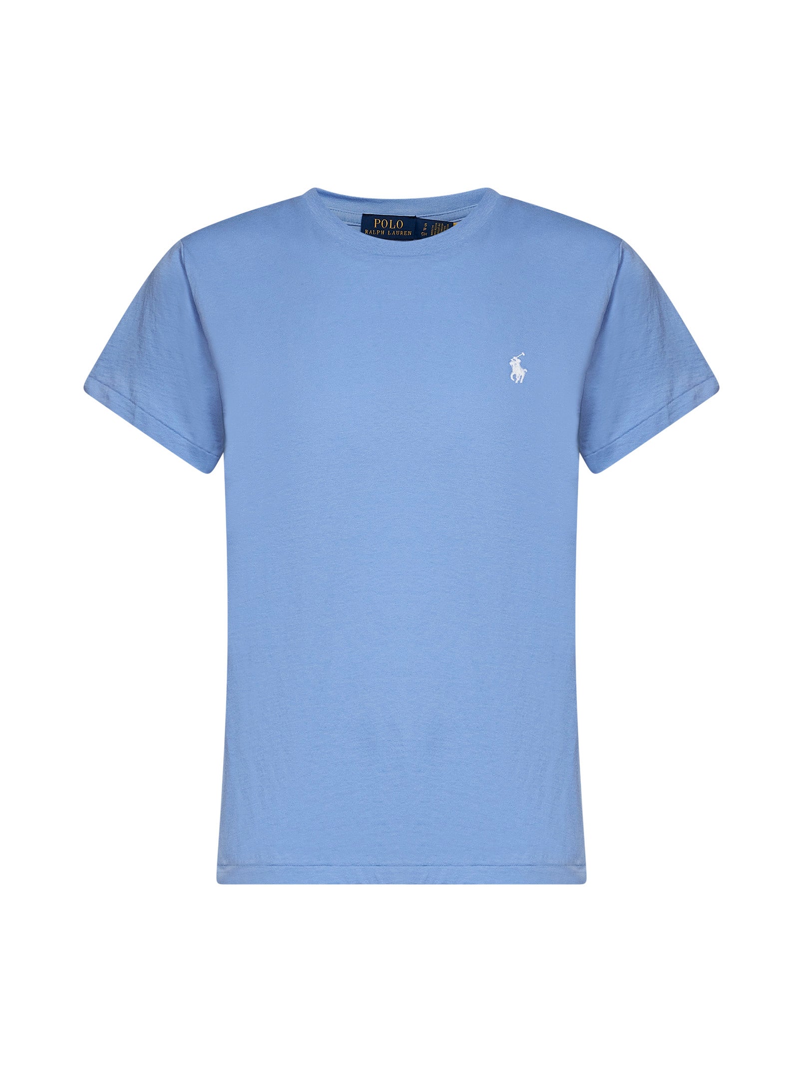 Pony-Embroidered Cotton T-Shirt — Blue