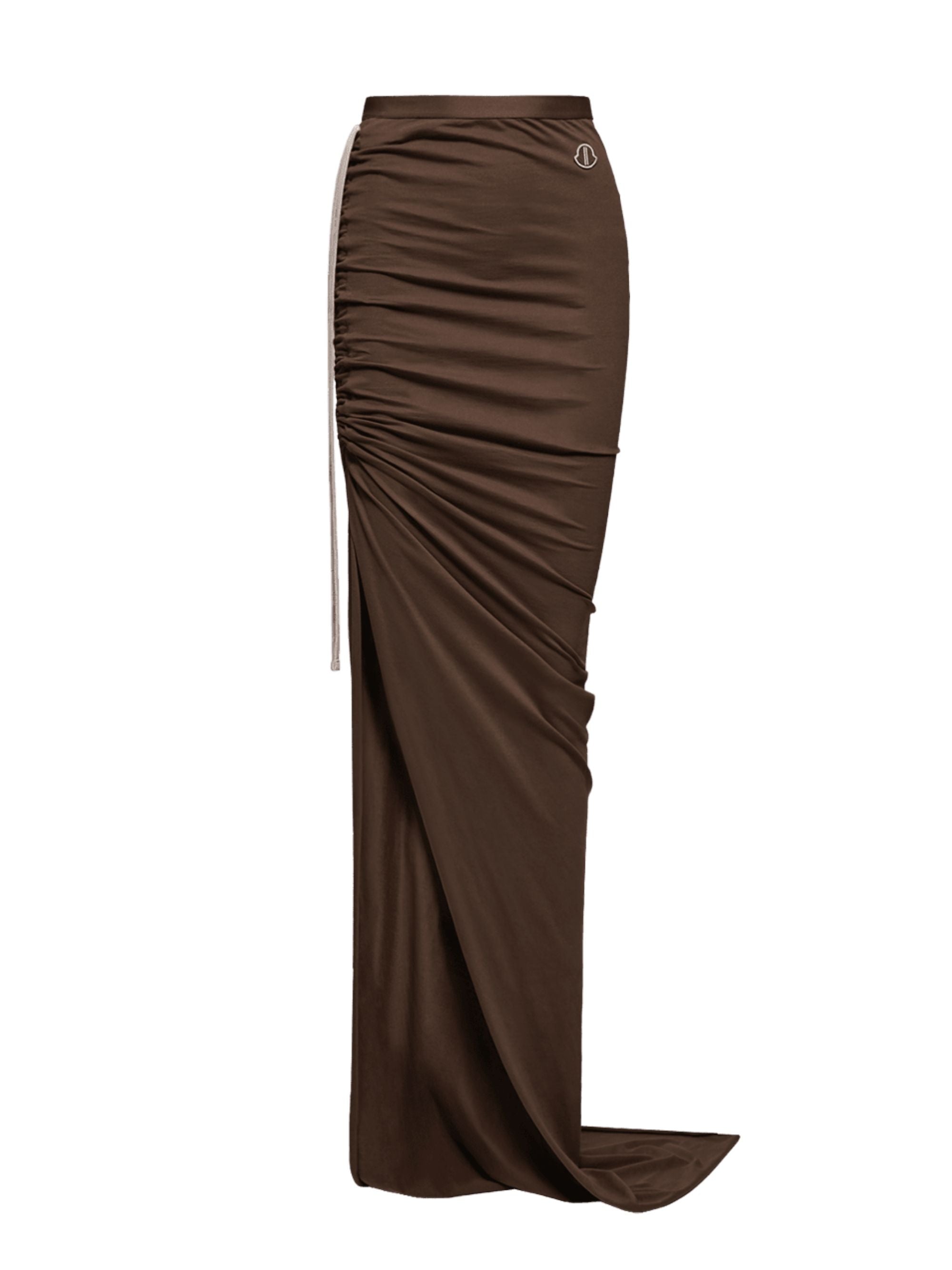 Drawstring Slit Maxi Skirt