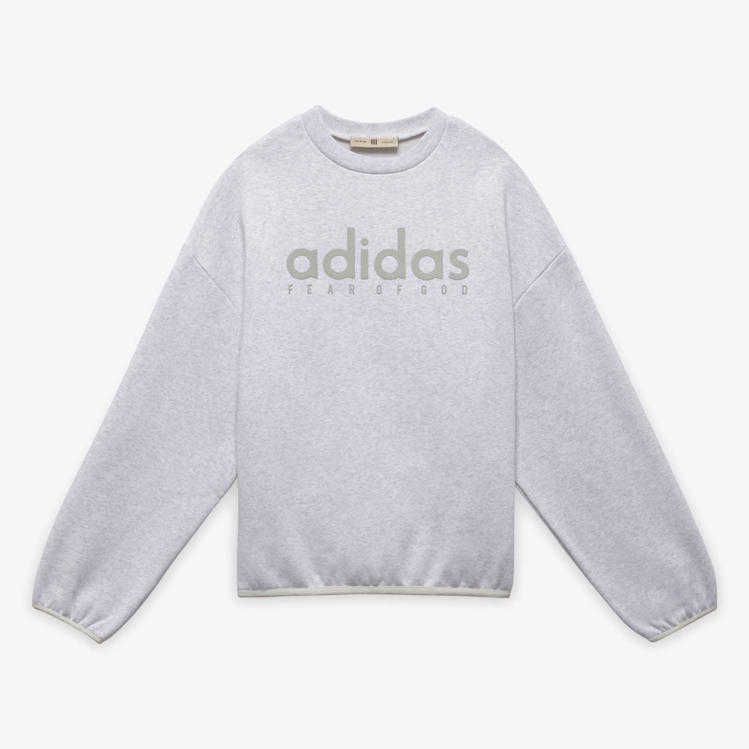 Adidas Fear Of God Athletics Heather Fleece Crewneck - light grey heather - unisex