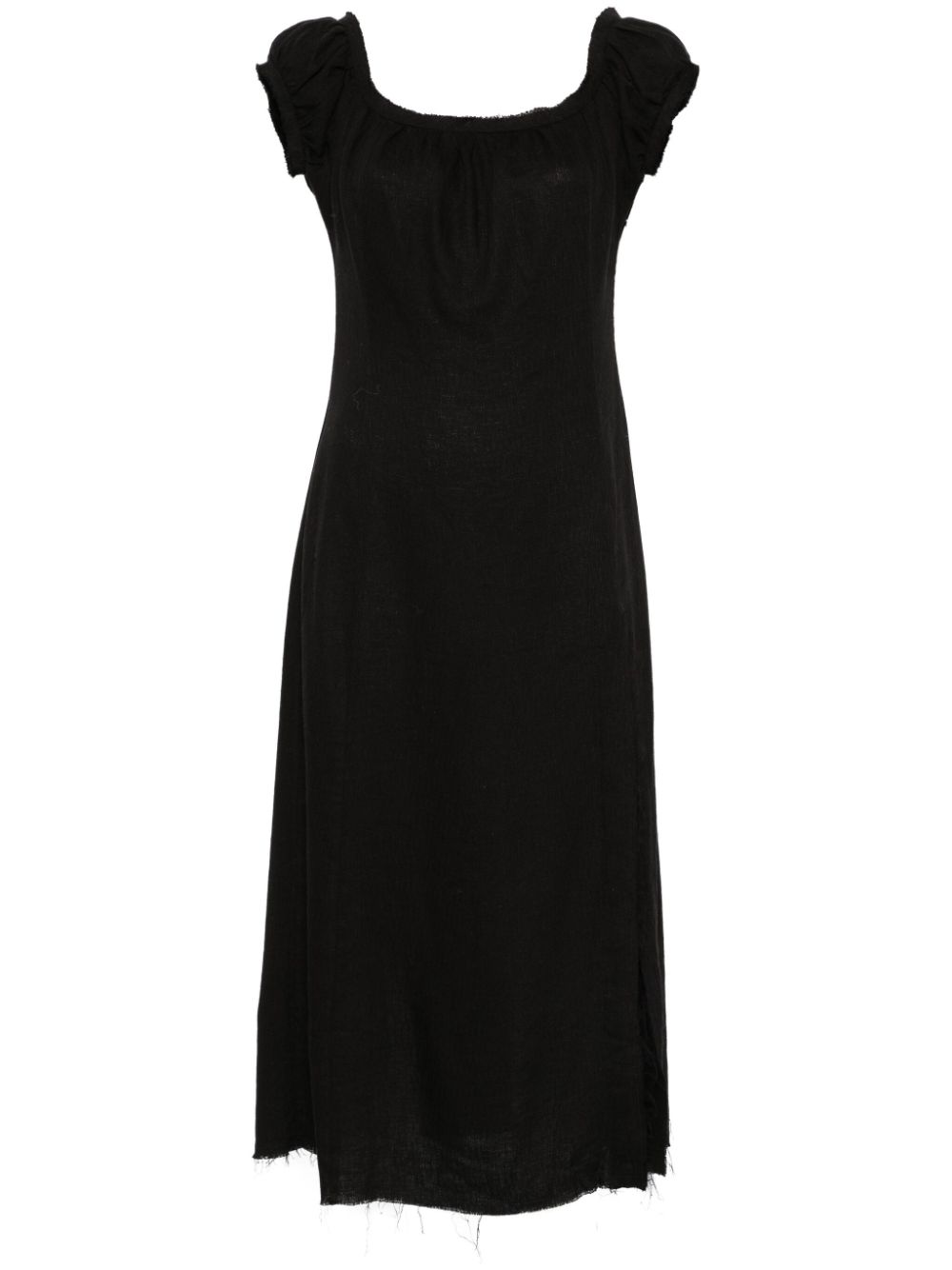 Frayed midi dress - Black