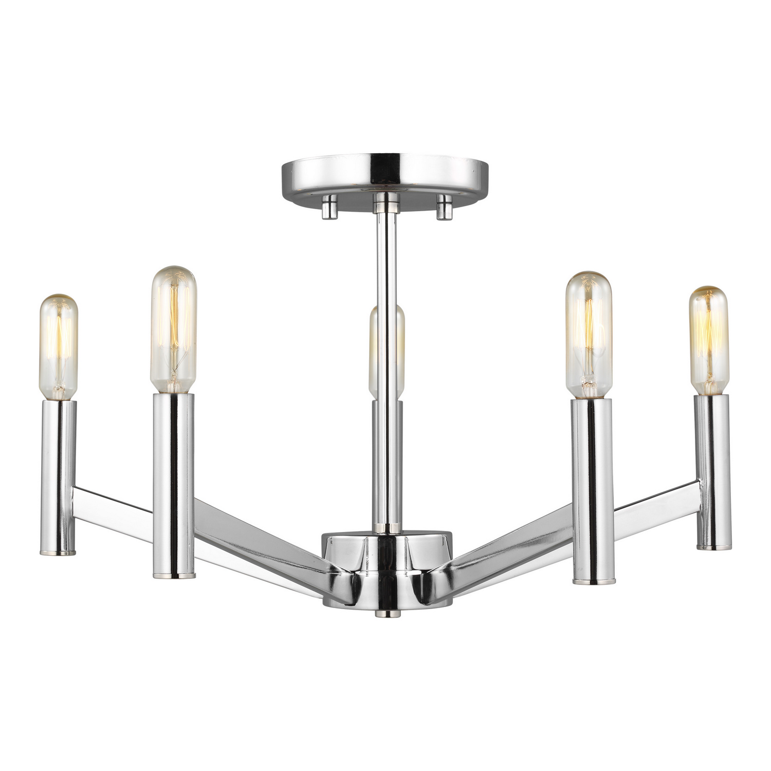 Vector 5-Light Semi-Flush Ceiling Light in Chrome