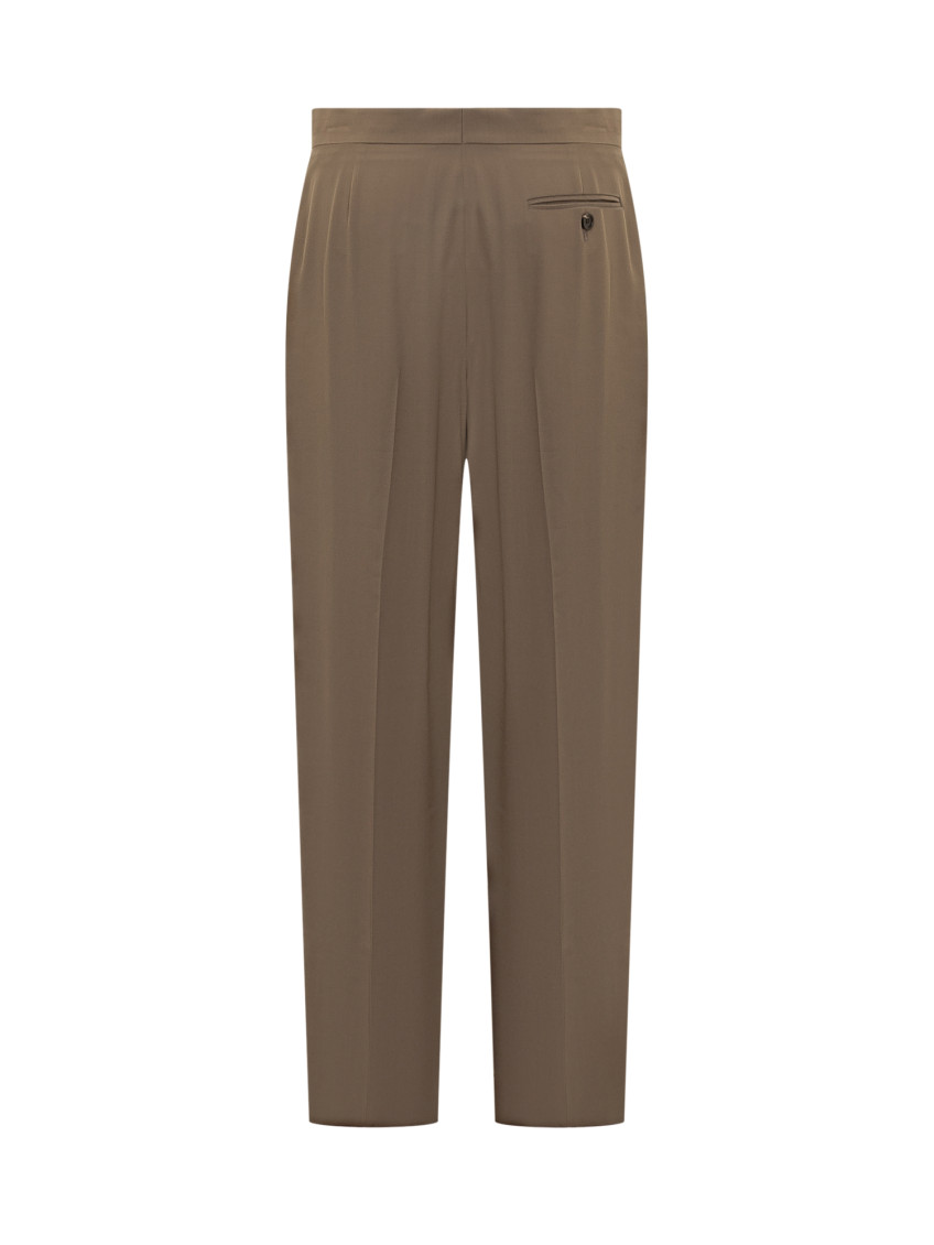Olive Green Tailored Flat Front Pants