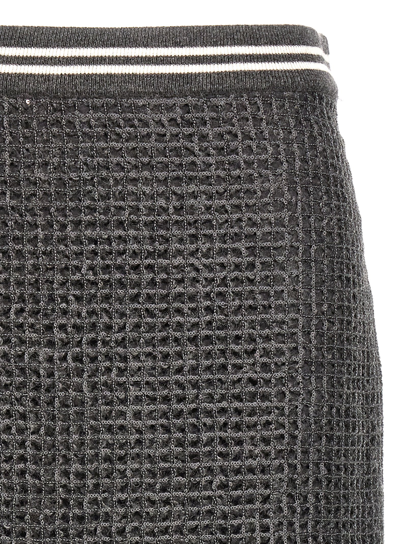 Sequin-embellished midi skirt - Grey