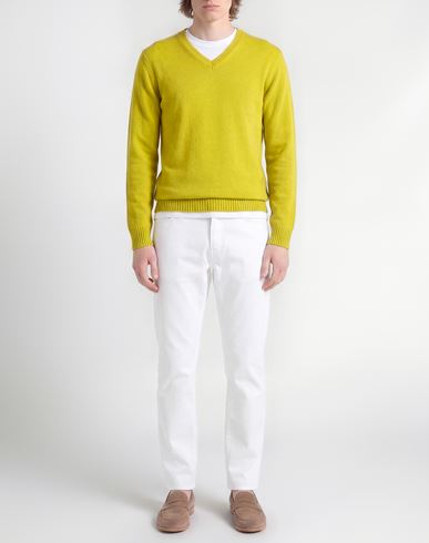 Man Sweater Lime green Size 36 Merino Wool, Cashmere