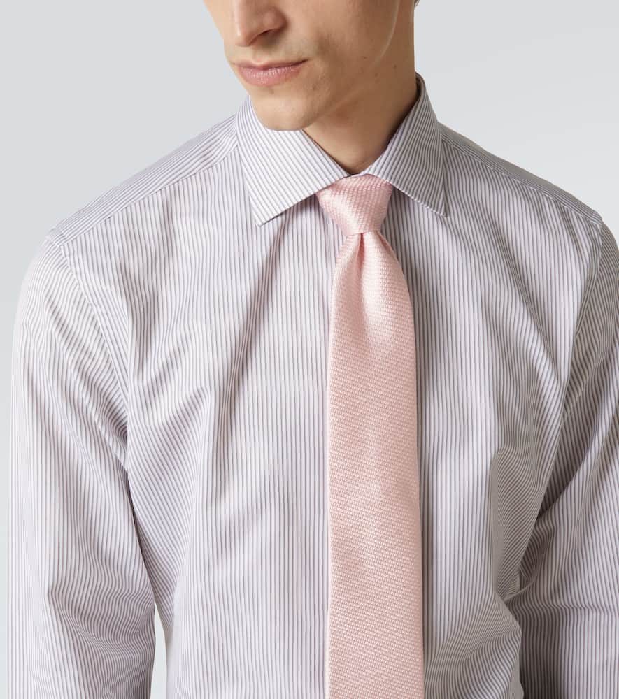 Striped cotton-blend shirt