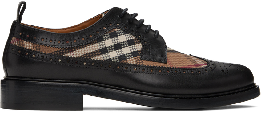 Black Vintage Check Derby Shoes