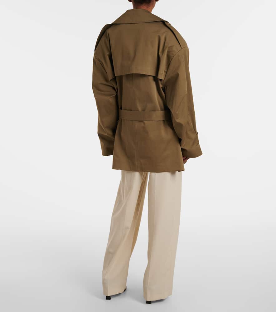 Zurich oversized cotton cropped trench coat