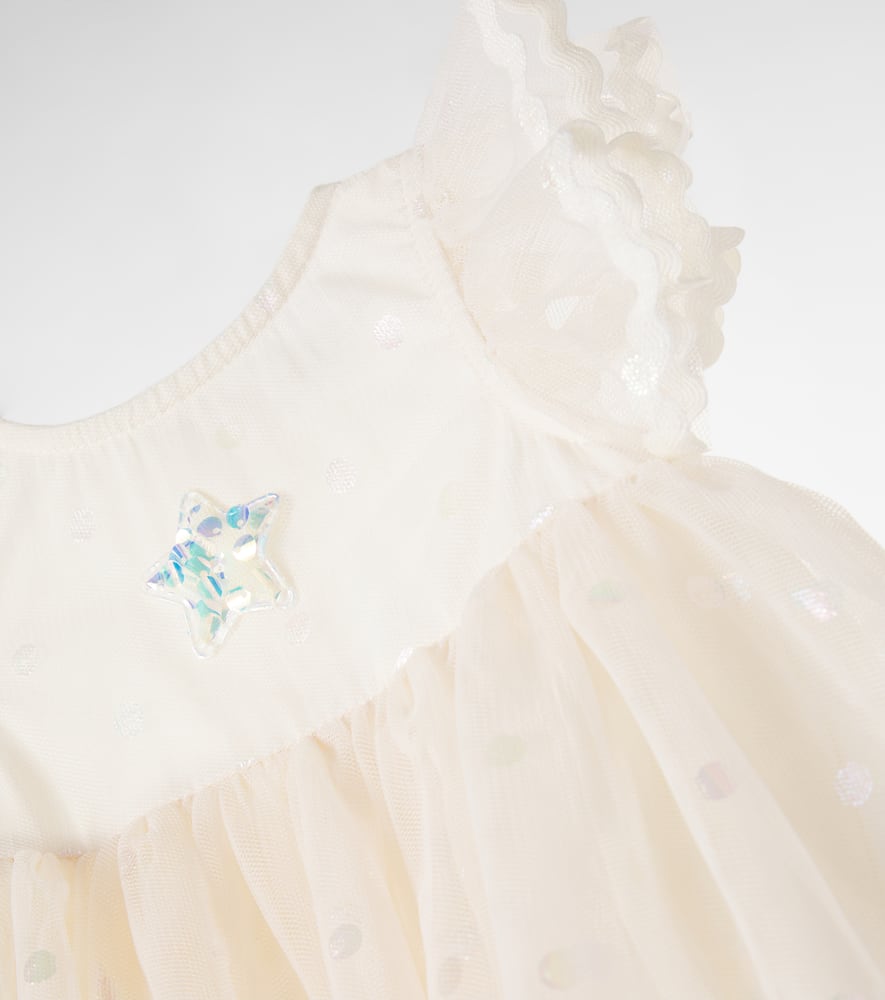 Baby embellished polka-dot tulle dress