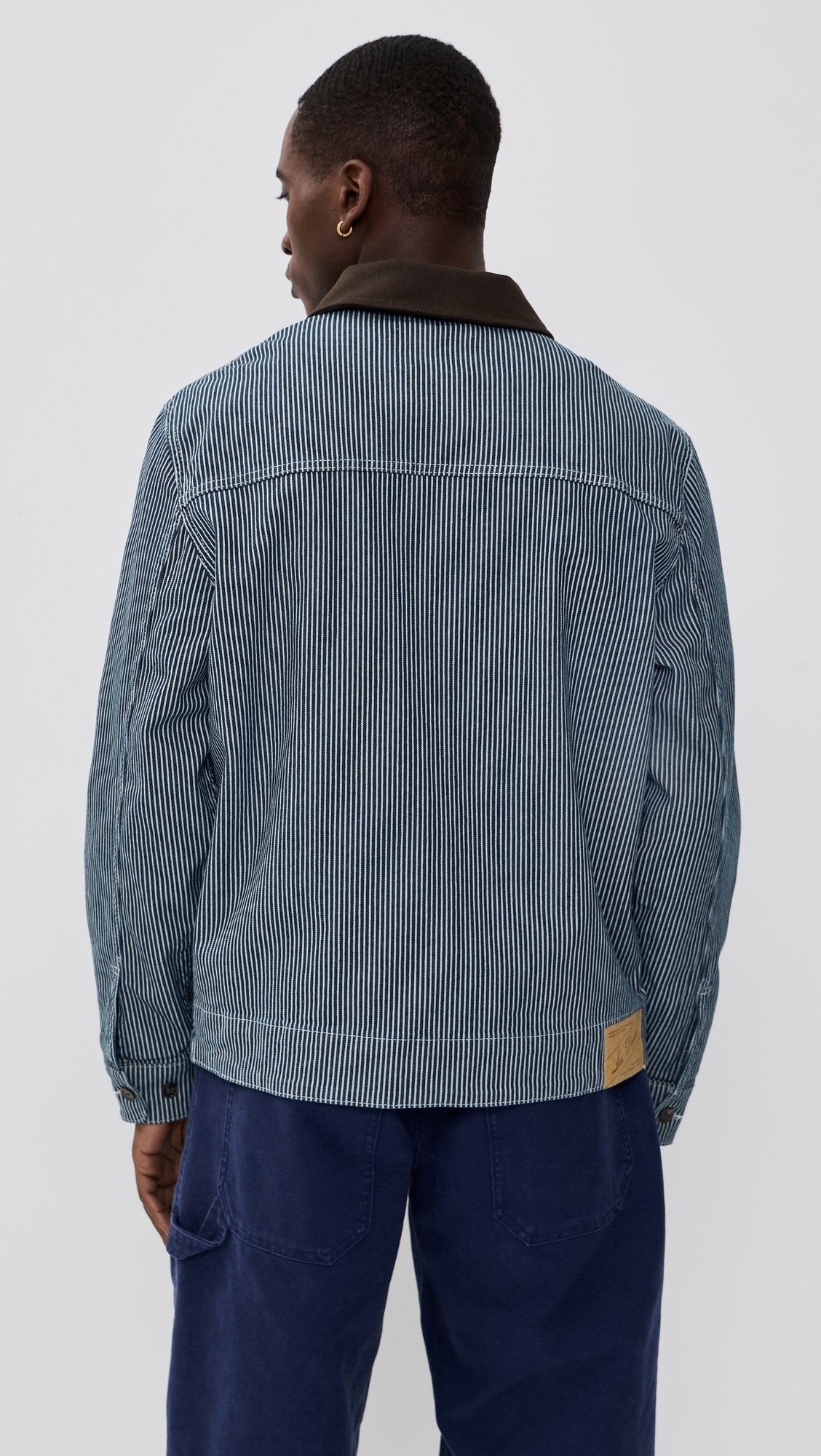 Robert Striped Denim Jacket Dark Navy