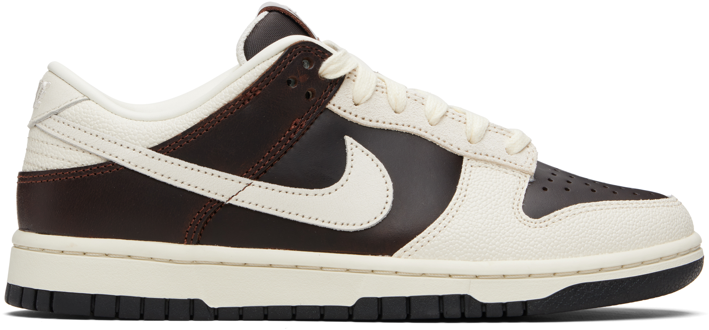 Brown & Off White Dunk Low Retro Sneakers